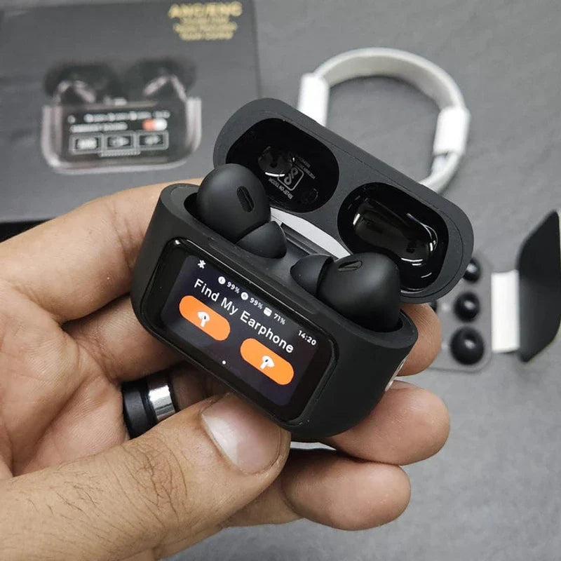 A9 Pro ANC/ENC Wireless Earbuds with Touchscreen Charging Case