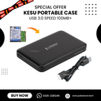 KESU Orignal USB 3.0 Portable 2.5" Hard Drive/SSD Case – Ultra Fast 100MB/s Speed