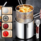 Stainless Steel Deep Fryer Pot with Strainer – 1200ML Heavy-Duty Frying Pan | PakEStore
