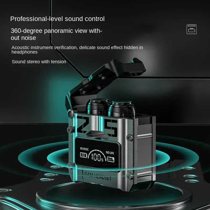 Modern Gaming Earbuds TWS M25 – RGB Case | Noise Cancellation | Digital Display