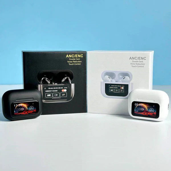 A9 Pro ANC/ENC Wireless Earbuds with Touchscreen Charging Case