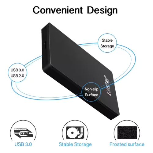 USB 2.0 Transparent Portable Case – Up to 40MB/s Speed