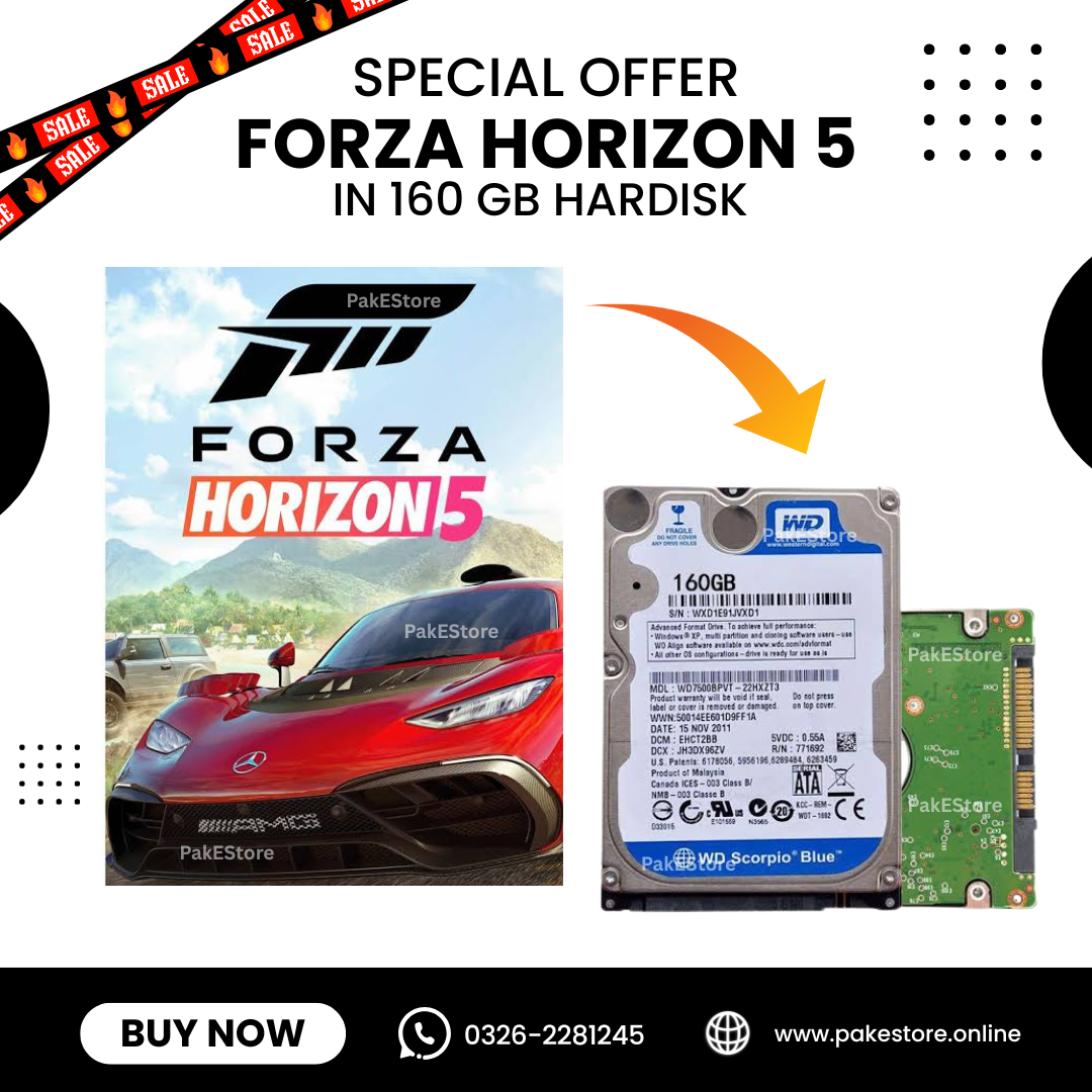 160GB Preloaded PC Games Hard Disk – Includes Forza Horizon 5 – Plug & Play Ready