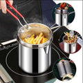 Stainless Steel Deep Fryer Pot with Strainer – 1200ML Heavy-Duty Frying Pan | PakEStore